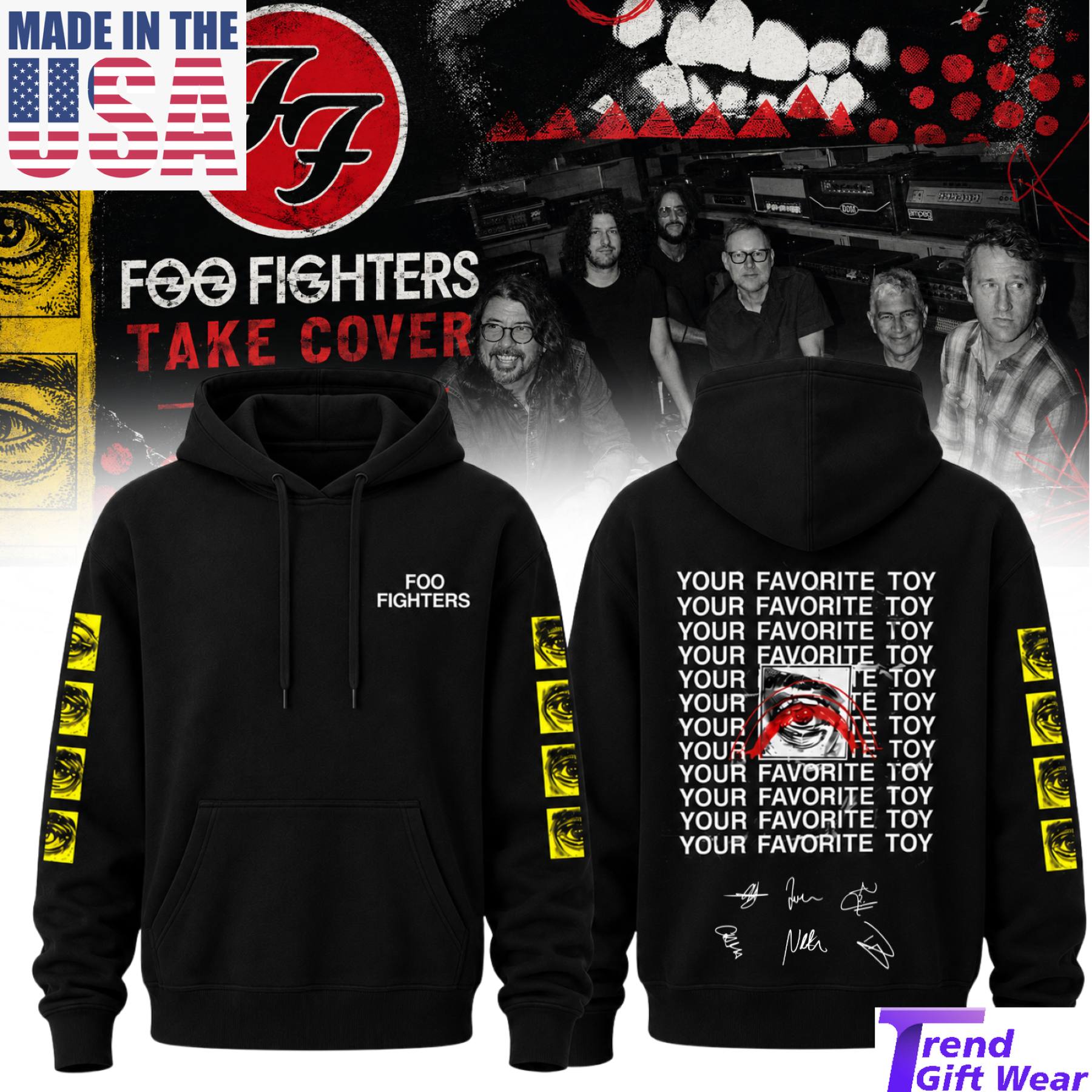 Foo Fighters Take Cover Tour 2026 Premium Signature Hoodie Concert