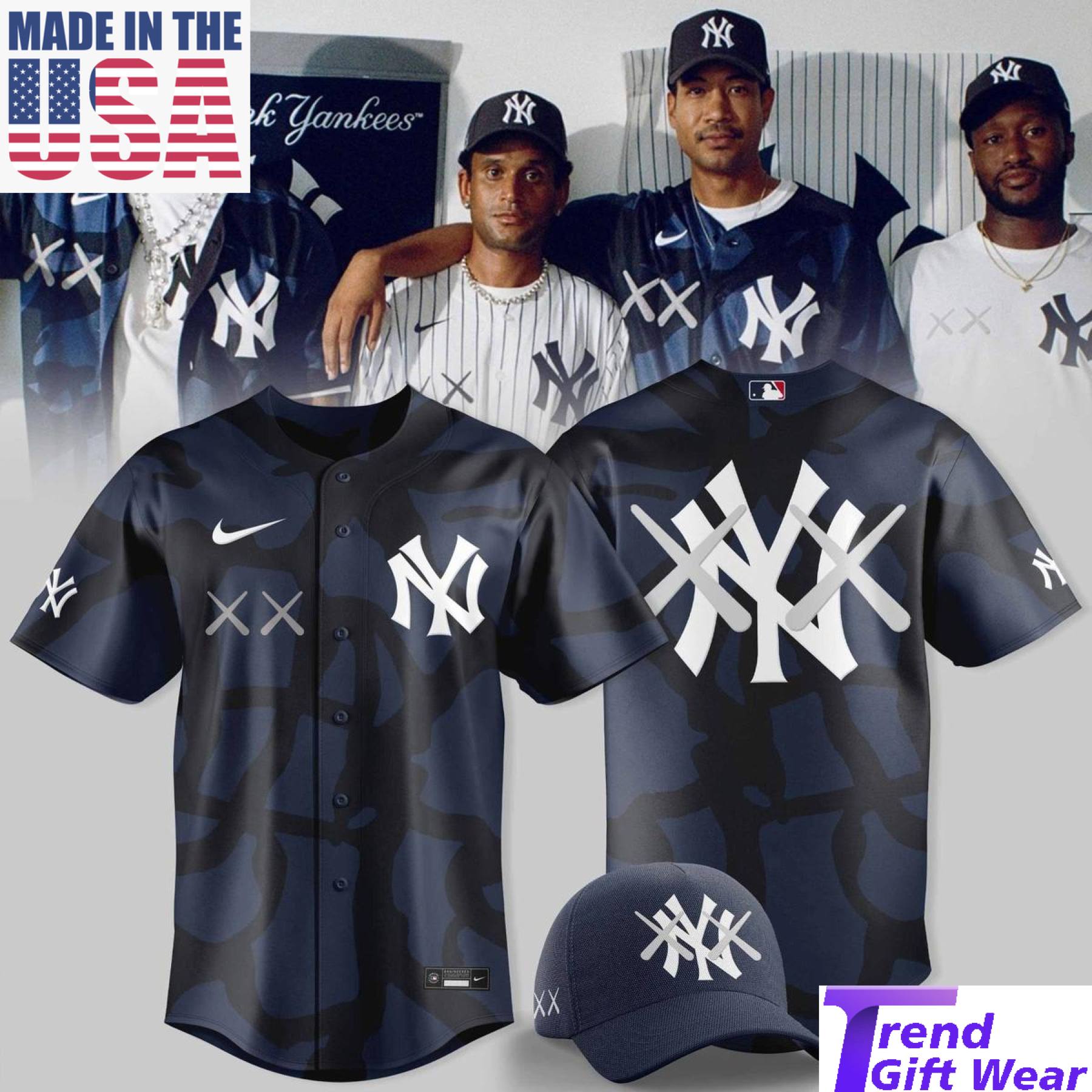 New York Yankees MLB x KAWS 2026 Baseball Jersey, Gifts For Fans