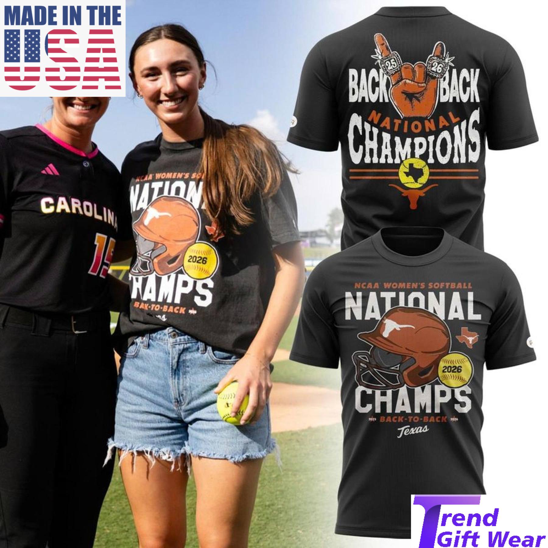 Texas Longhorns Back To Back 2026 Softball National Champions T