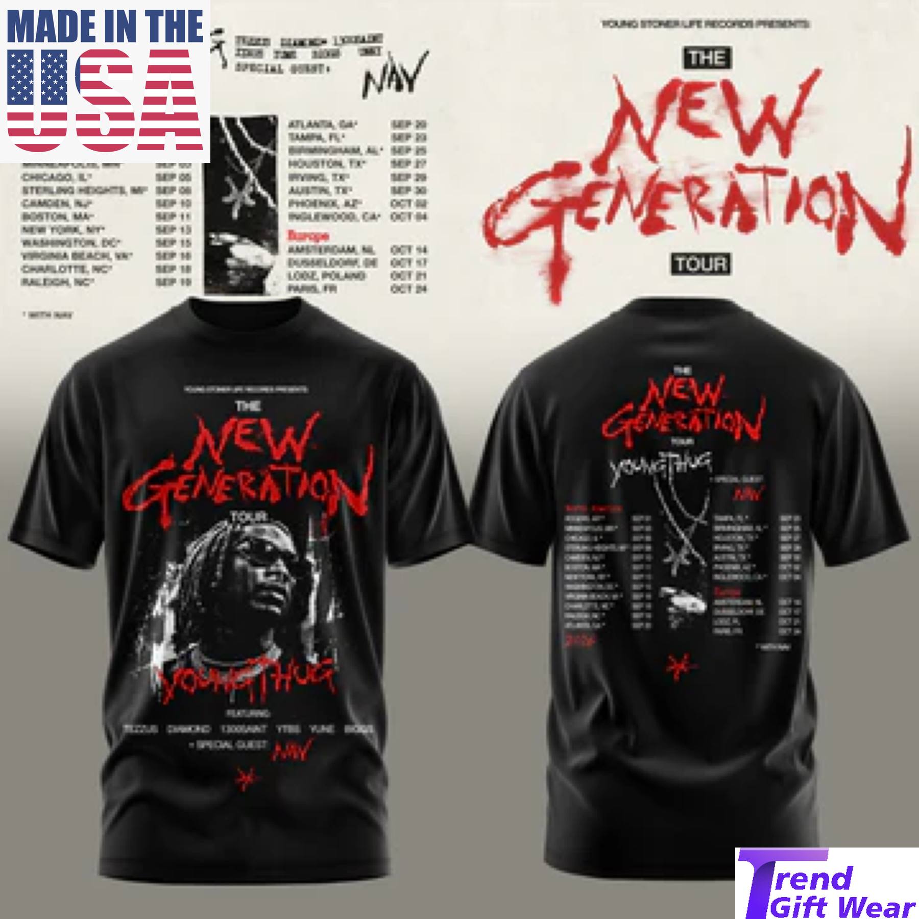 Young Thug The New Generation Tour 2026 Front Back Graphic Concert
